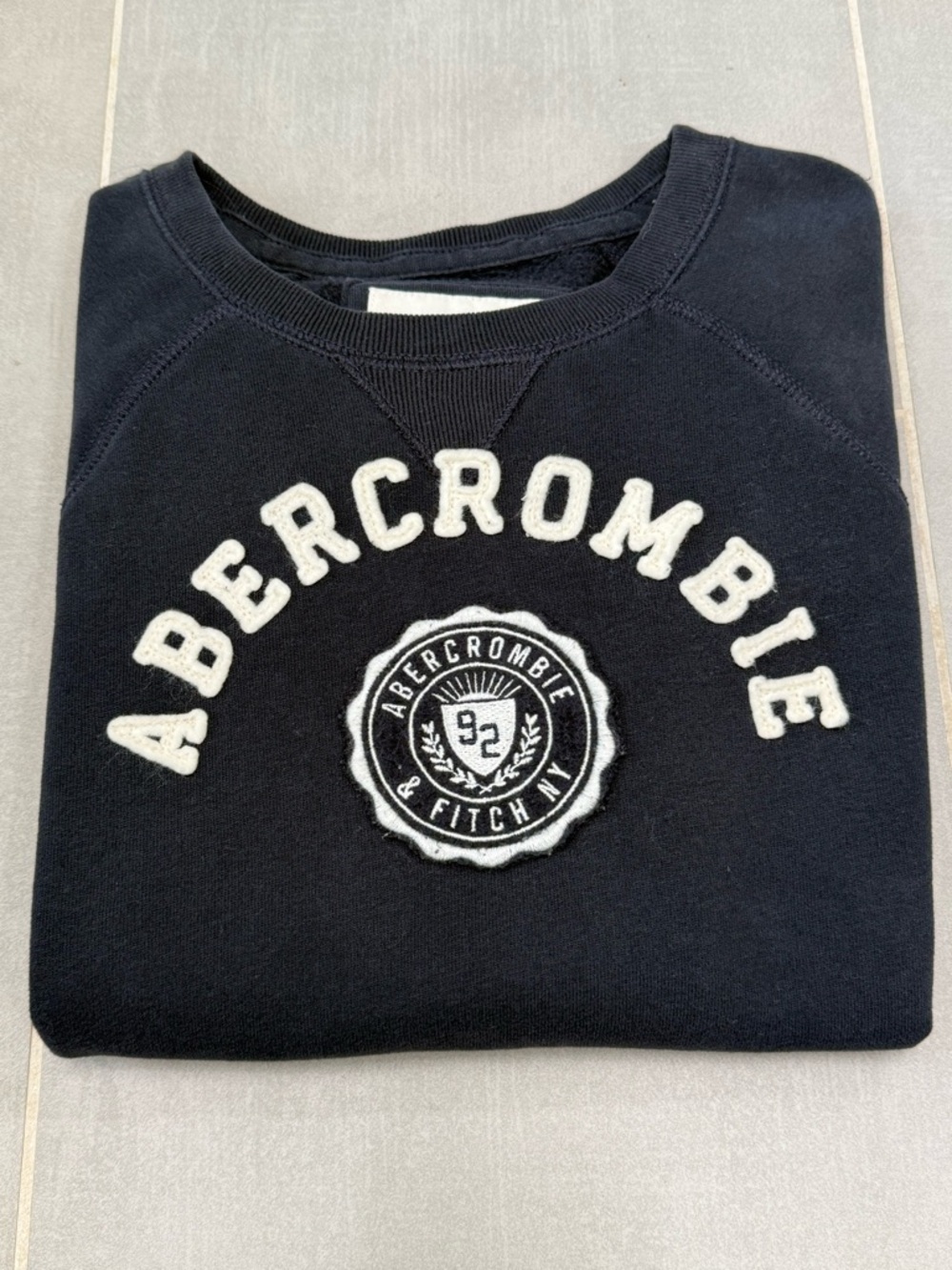 Abercrombie & Fitch - Vintage Navy Logo Crewneck Sweatshirt